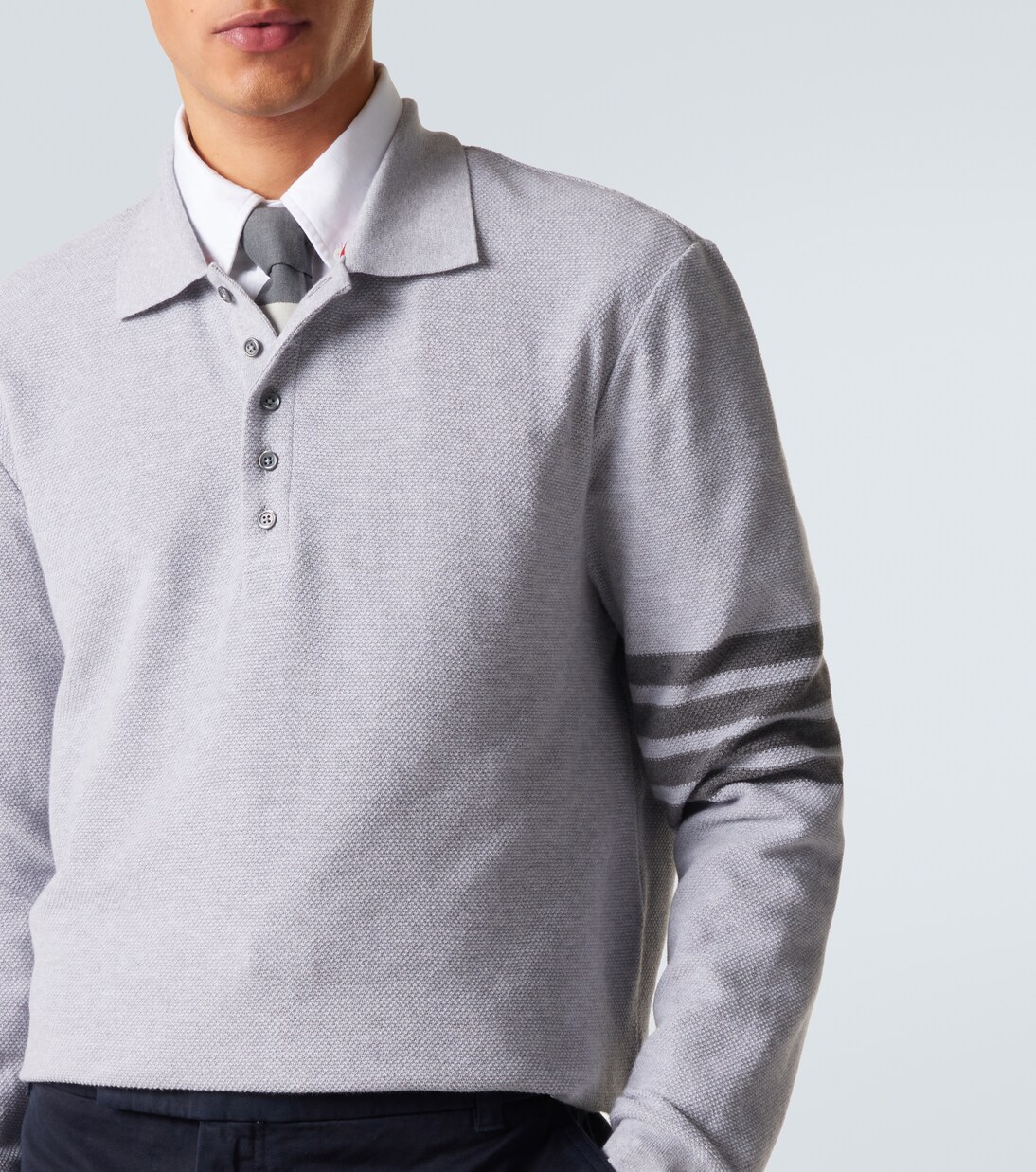 4-Bar cotton piqué polo shirt | Thom Browne