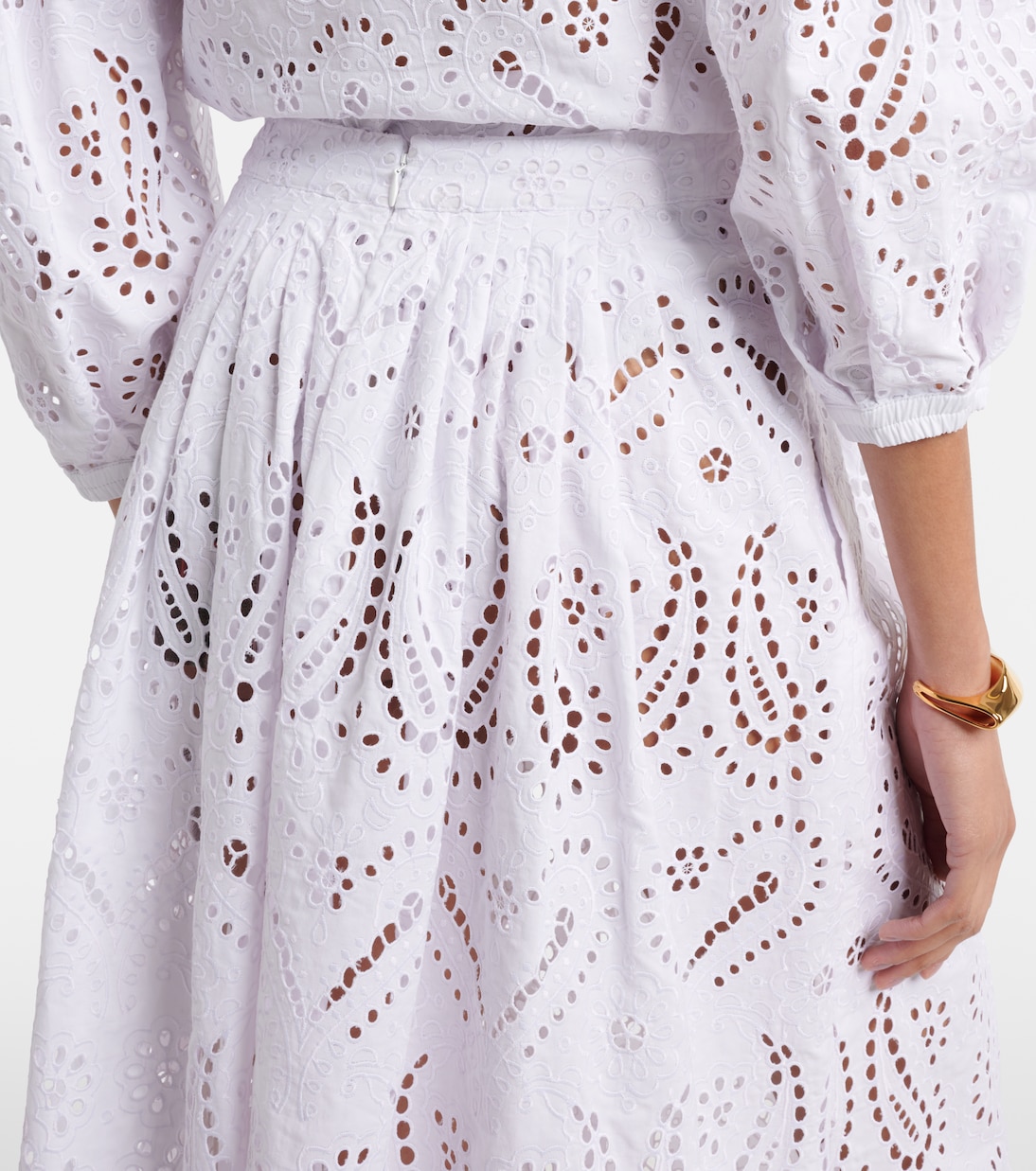 Broderie anglaise cotton-blend midi skirt | Etro