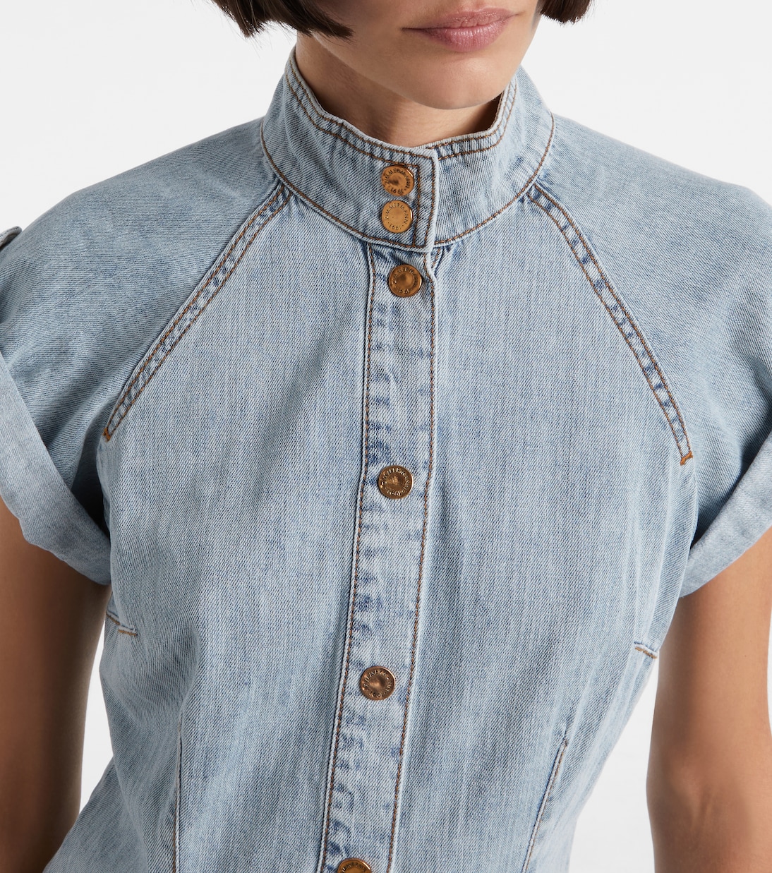 Tie-neck denim shirt | Zimmermann