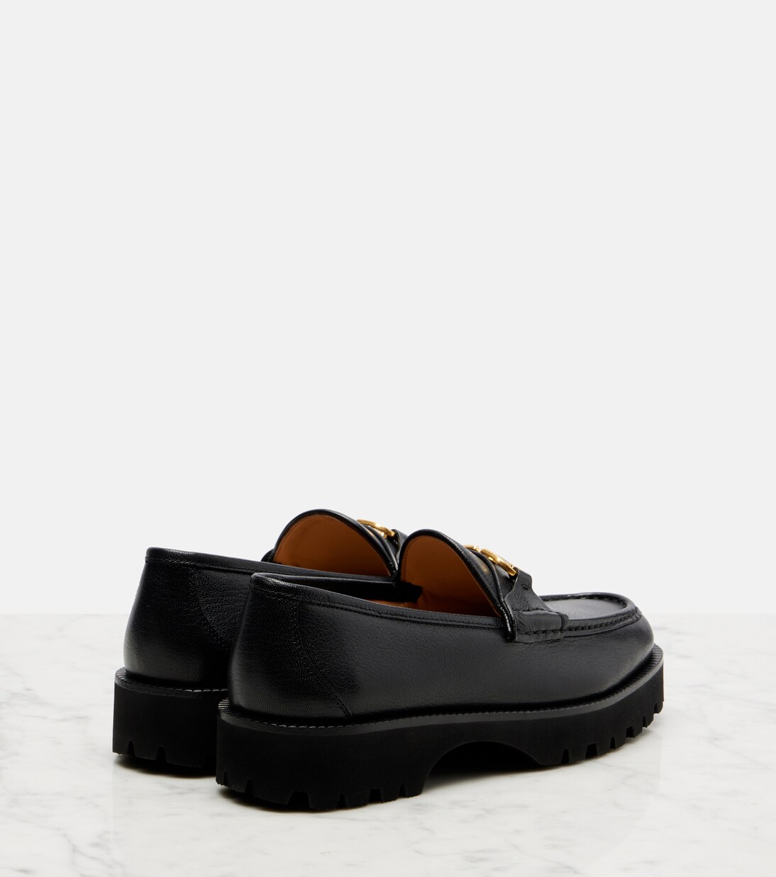 VLogo leather platform loafers | Valentino Garavani