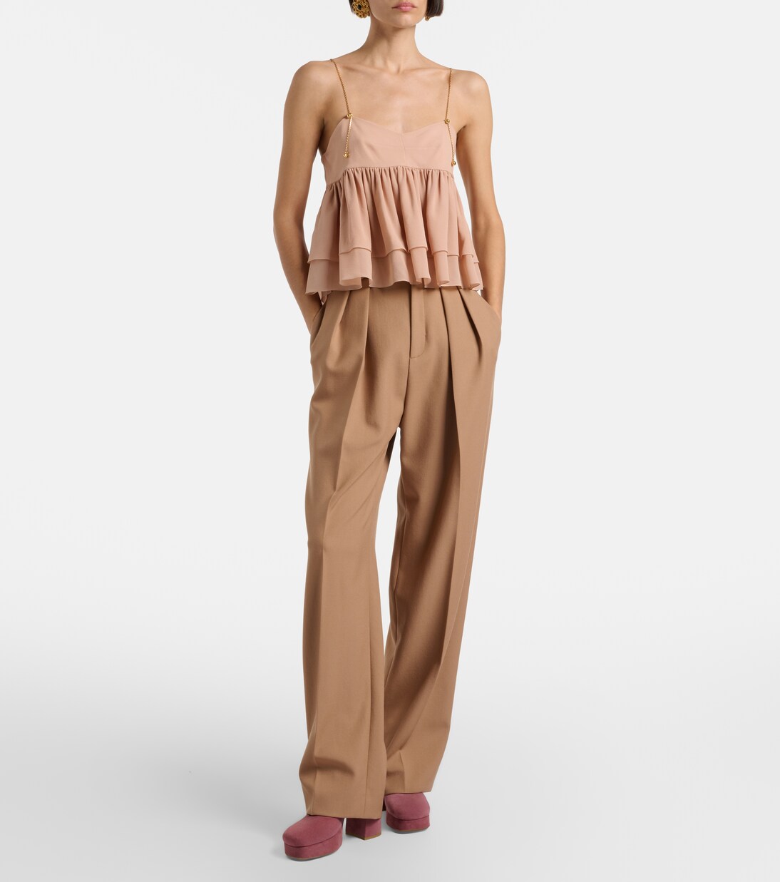 Gathered silk top | Chloé