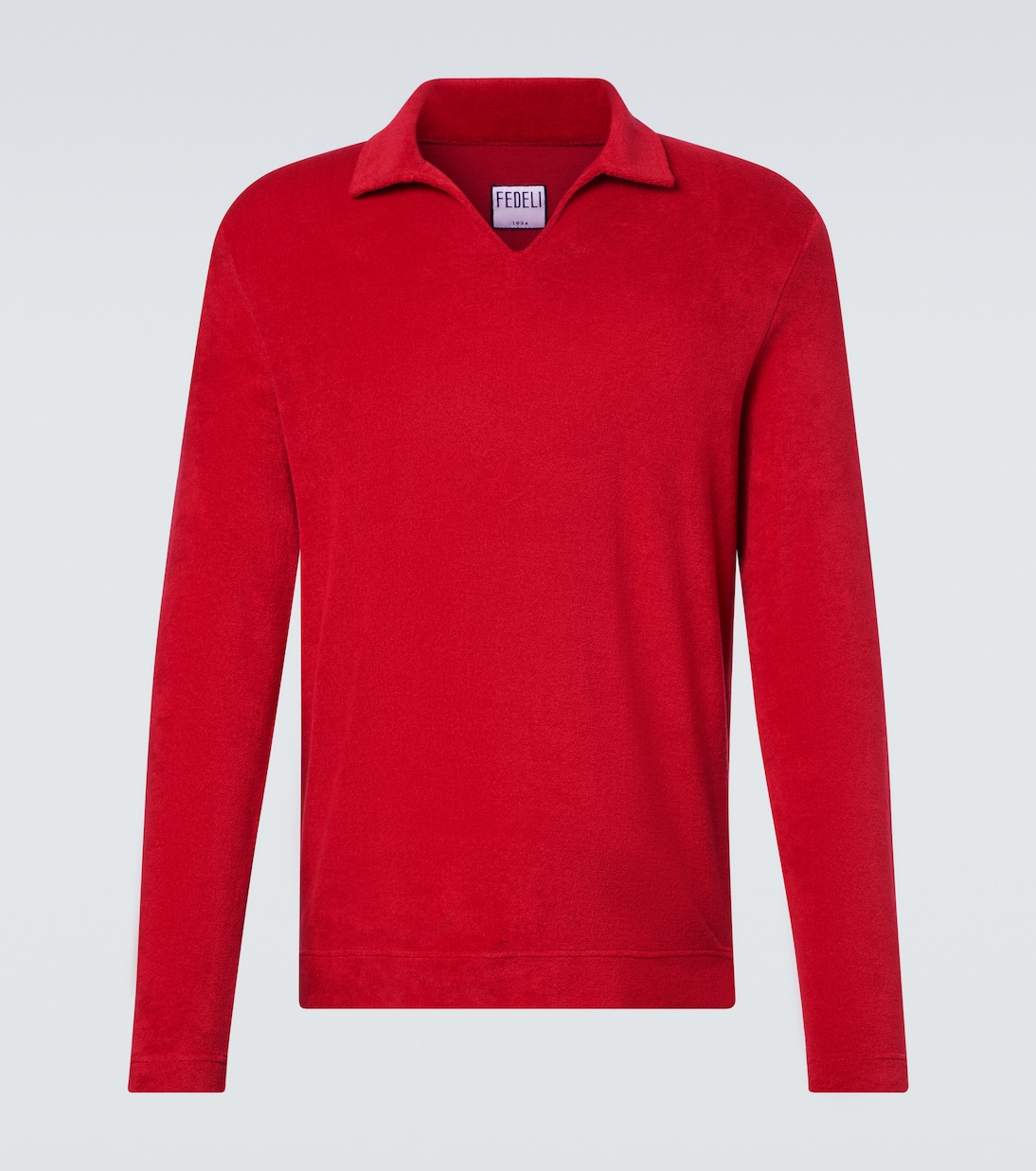 Peter cotton terry polo sweater | Fedeli