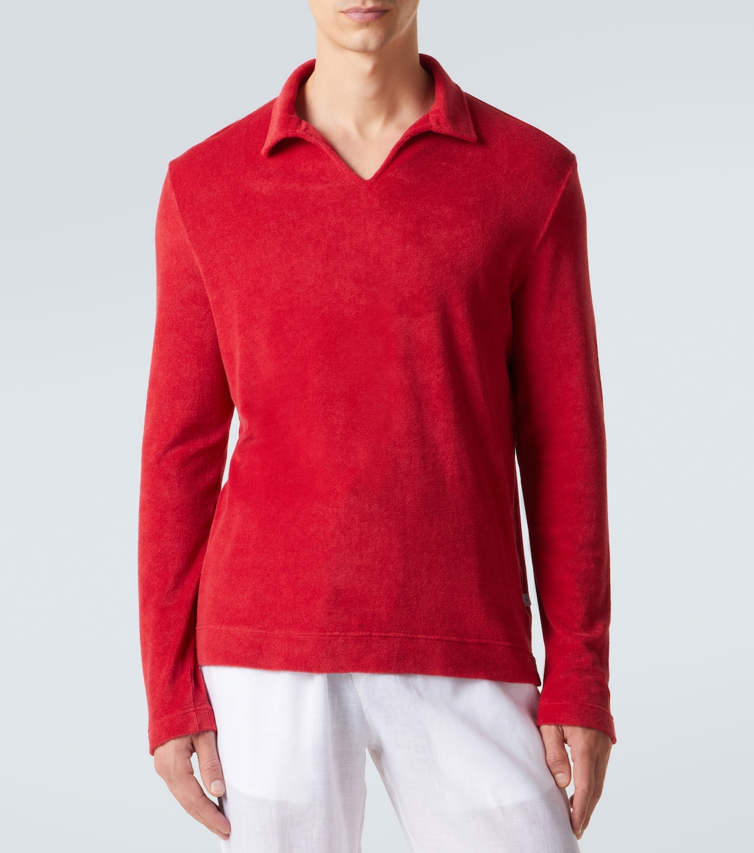 Peter cotton terry polo sweater | Fedeli