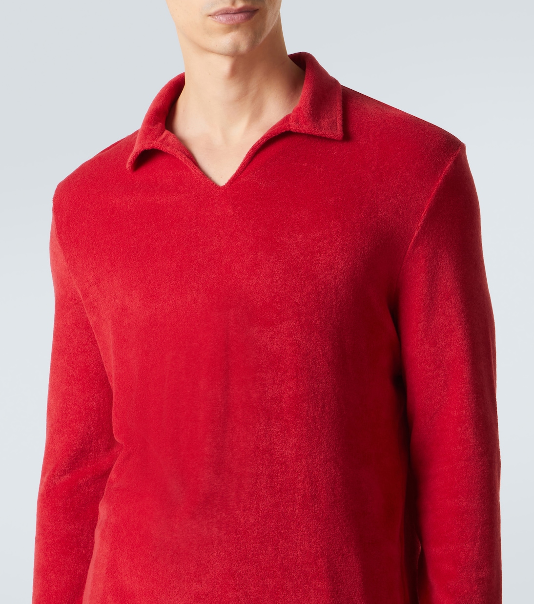 Peter cotton terry polo sweater | Fedeli
