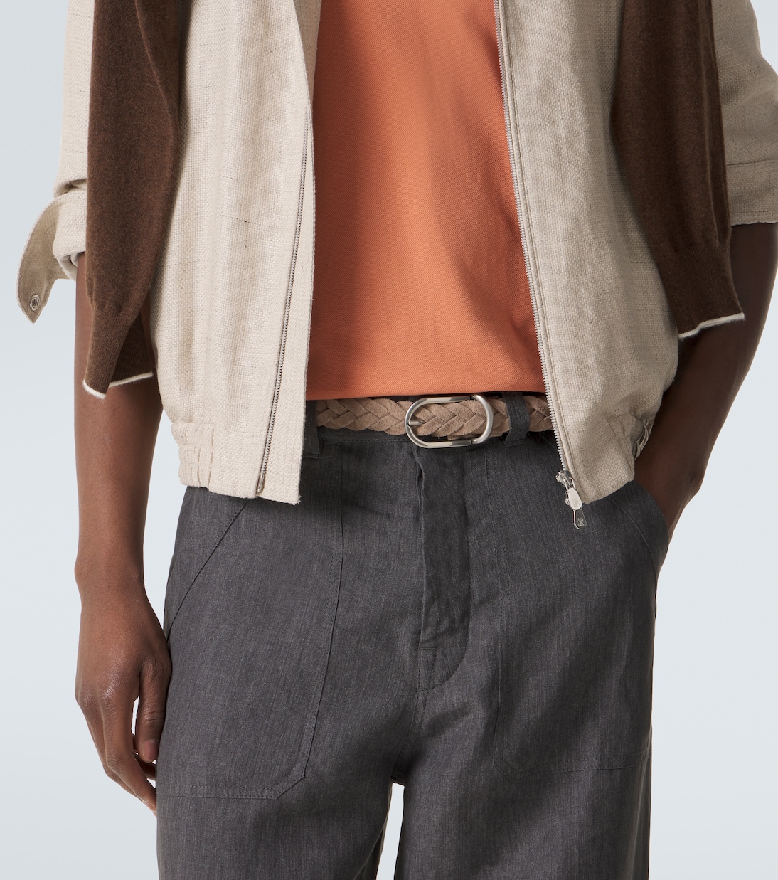 Braided suede belt | Brunello Cucinelli