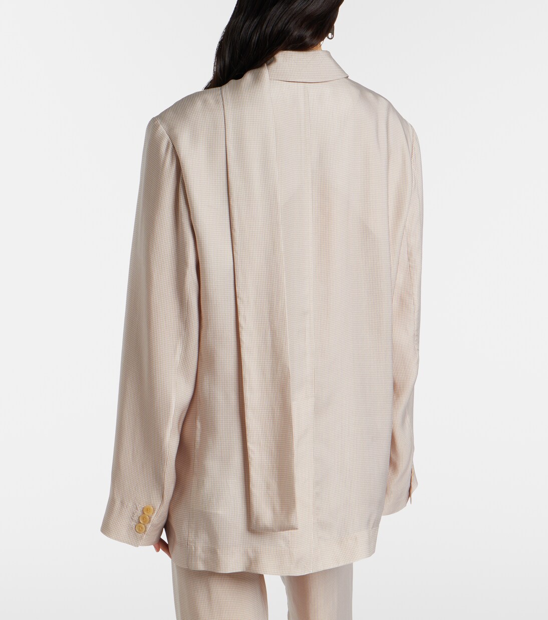 Checked scarf-detail blazer | Acne Studios