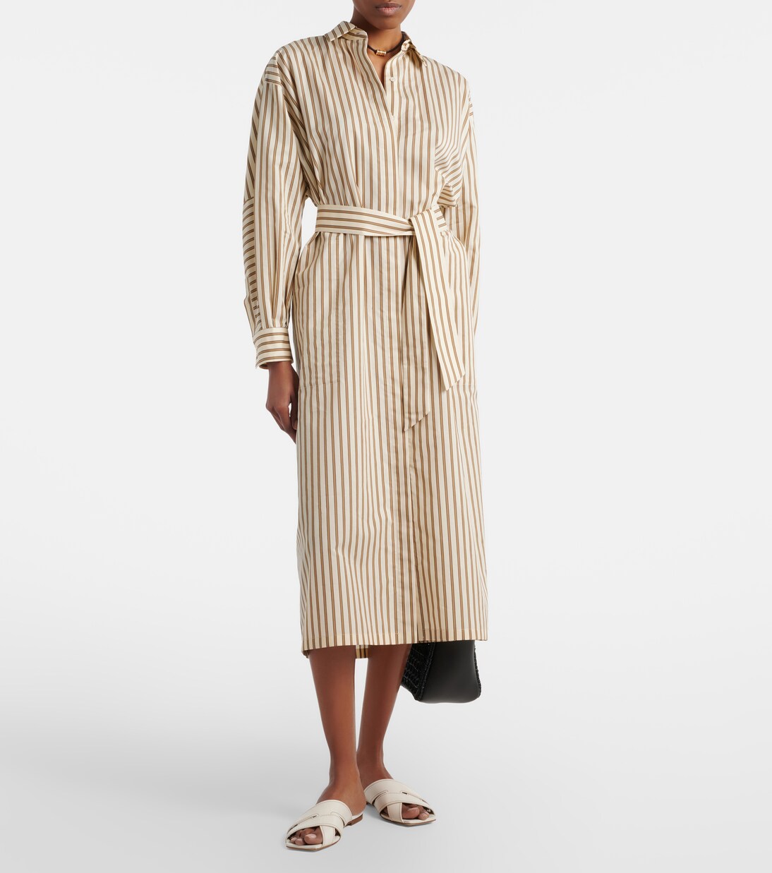Lord striped belted cotton and silk shirt dress | Max Mara