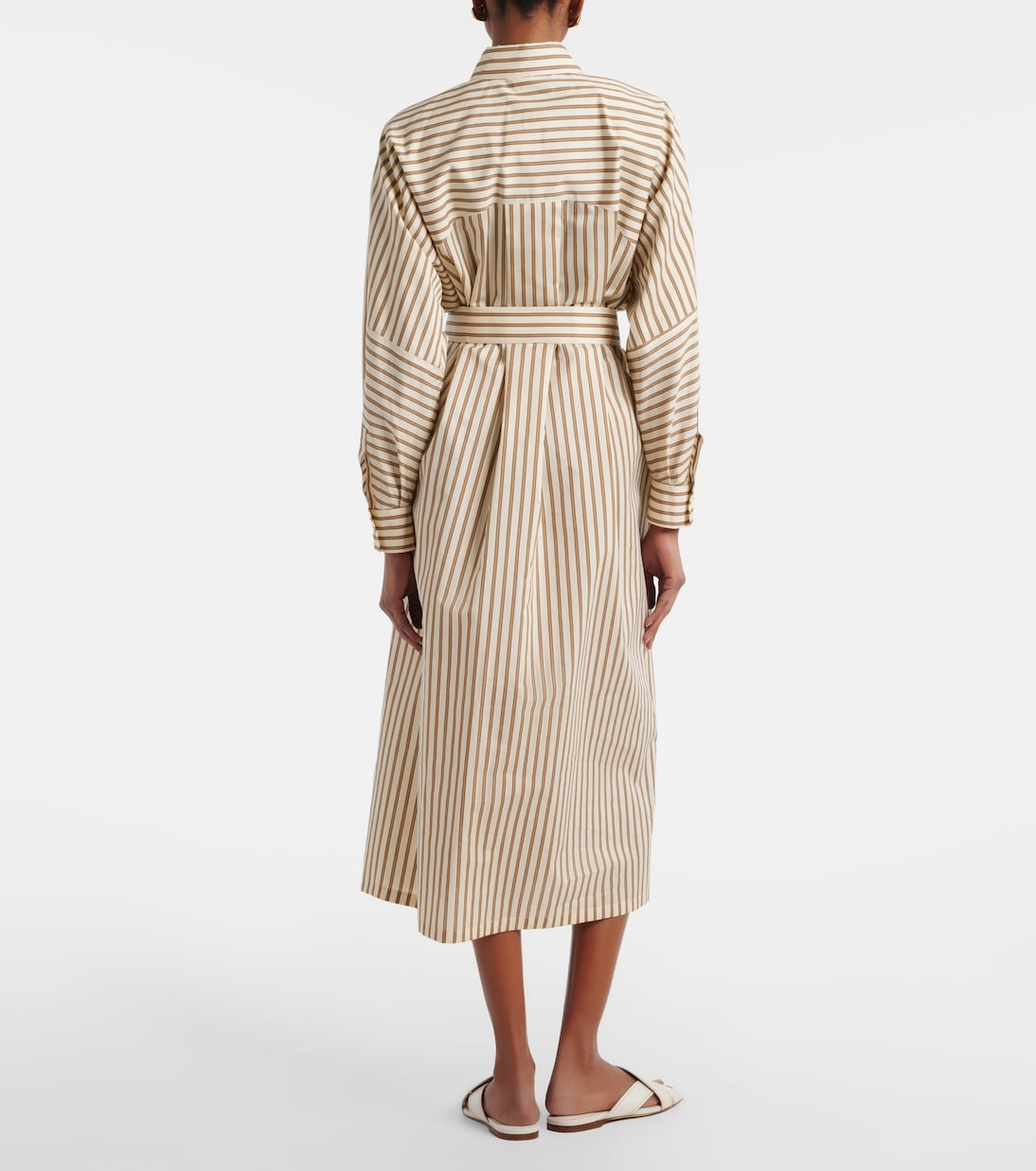 Lord striped belted cotton and silk shirt dress | Max Mara