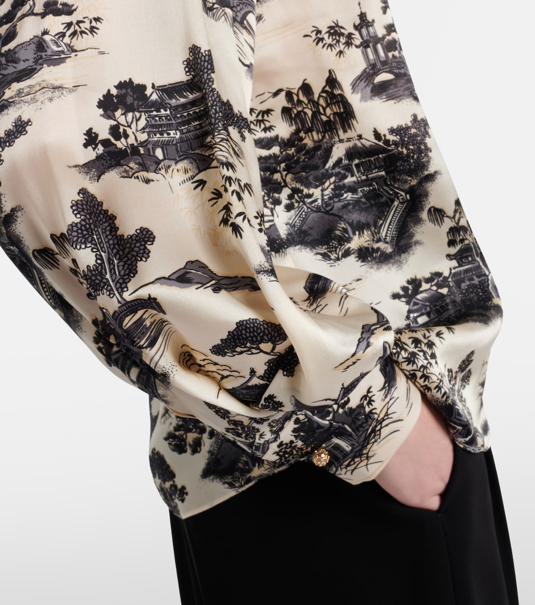 Vetro printed silk satin shirt | Max Mara