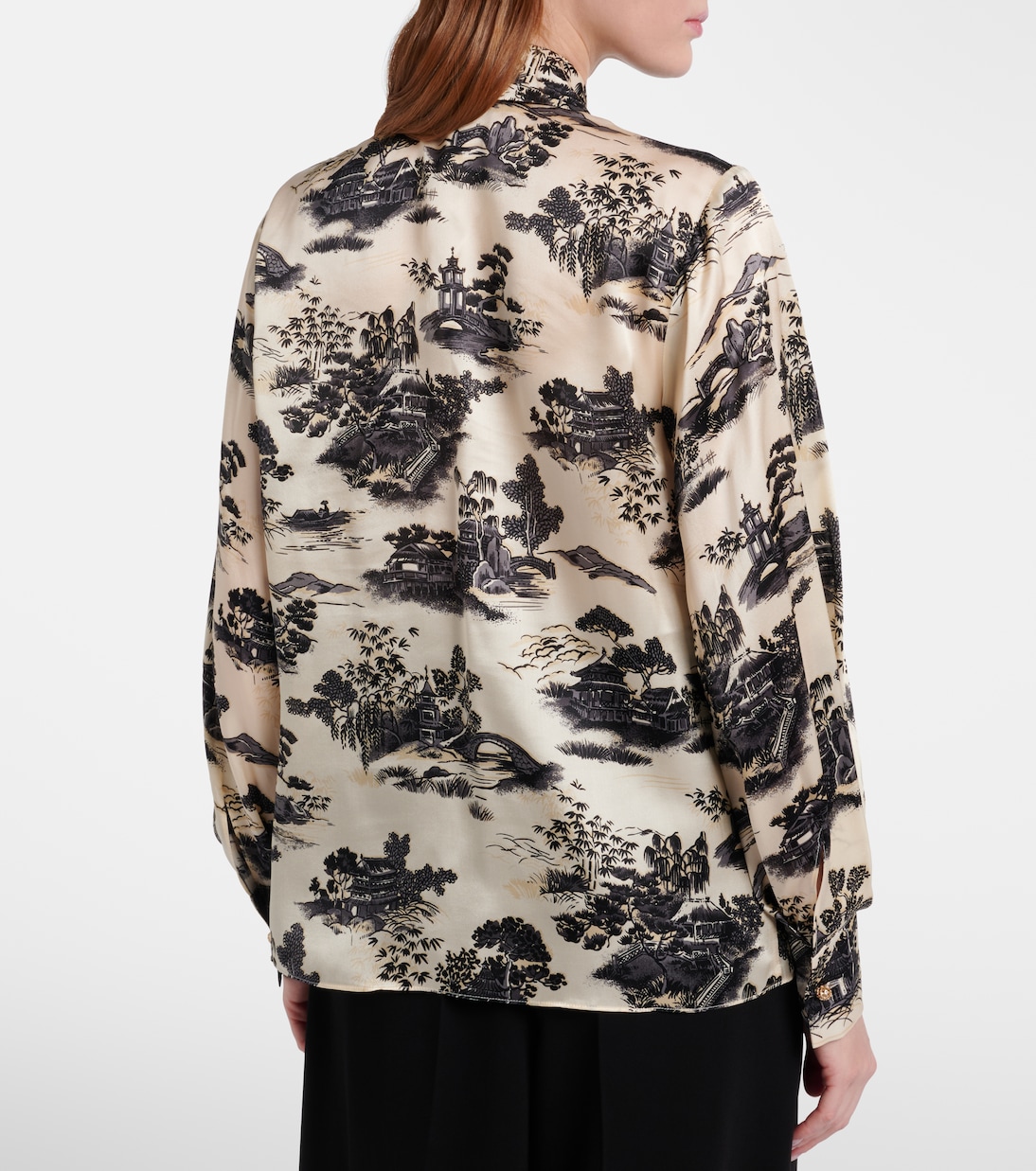 Vetro printed silk satin shirt | Max Mara