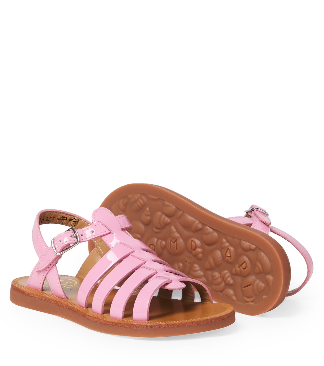 Sandalen Plagette Strap aus Lackleder | Pom d'Api