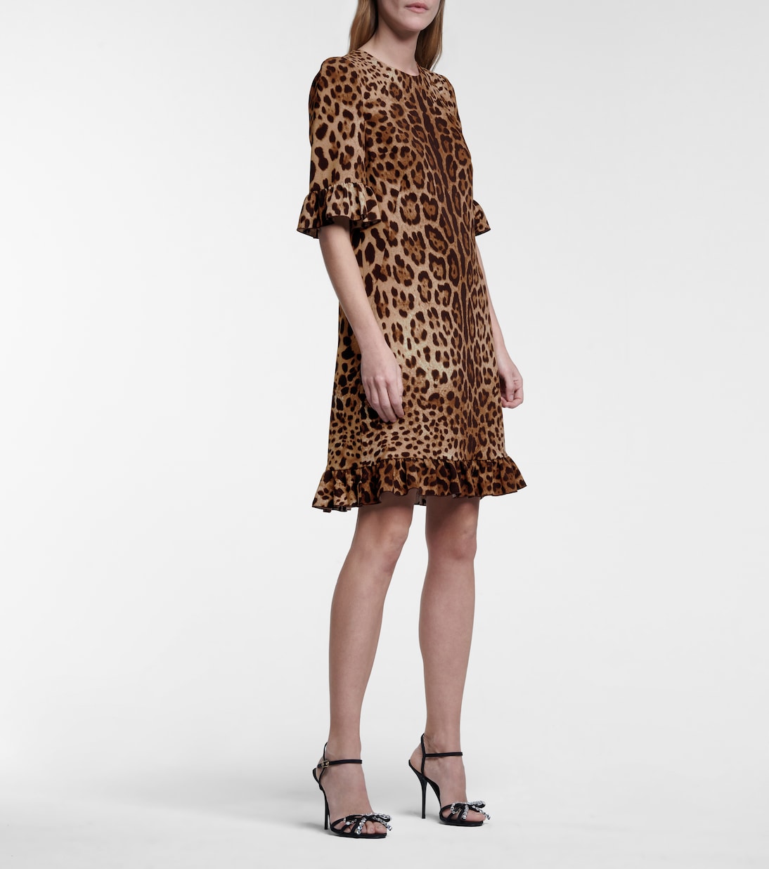 Leopard-print cady minidress | Dolce&Gabbana
