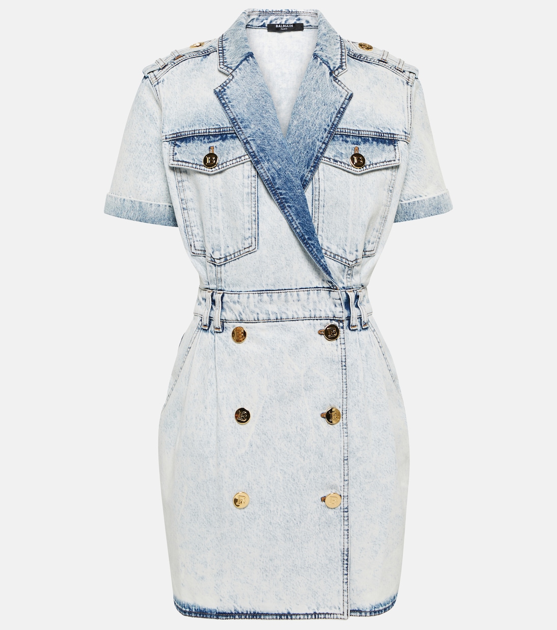 Wrap denim minidress | Balmain