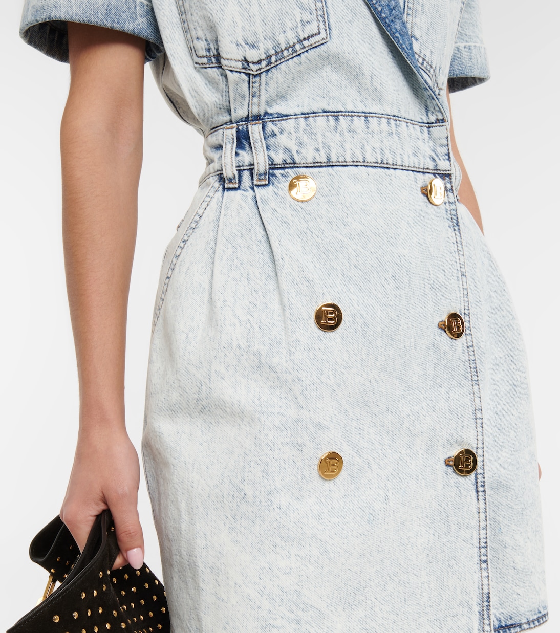 Wrap denim minidress | Balmain
