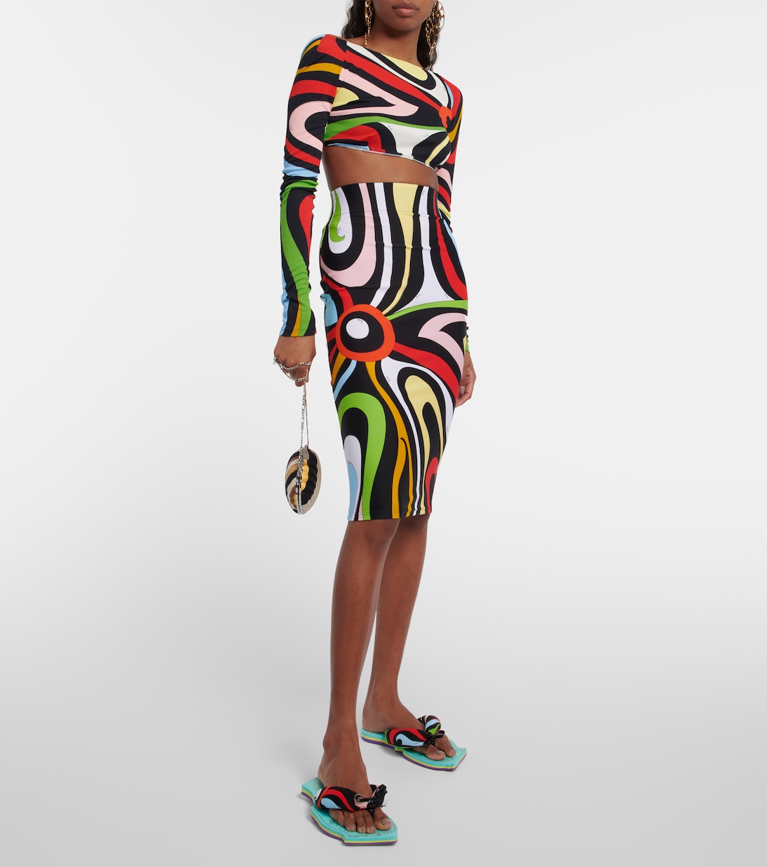 Printed fabric thong sandals | Pucci
