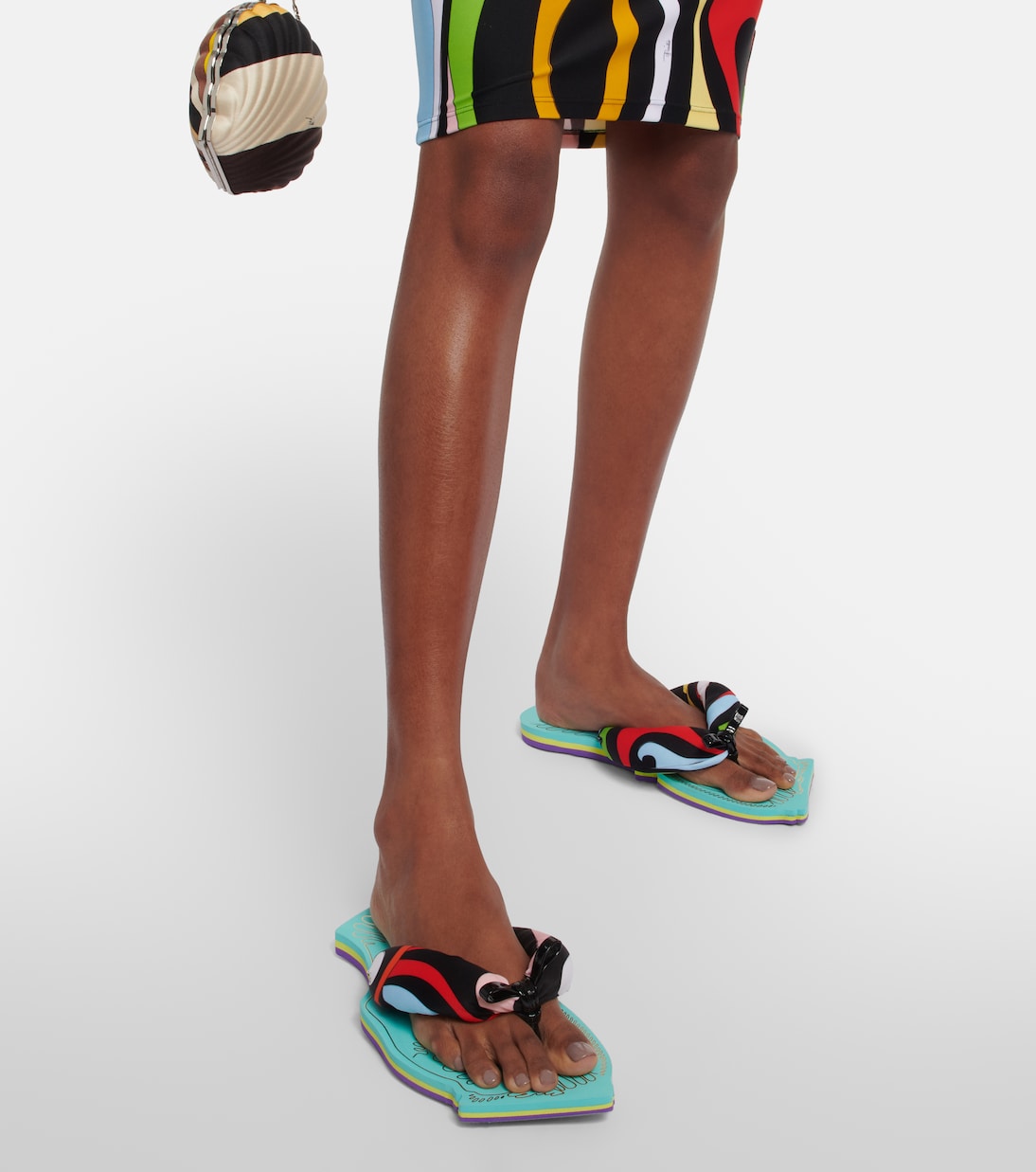 Printed fabric thong sandals | Pucci