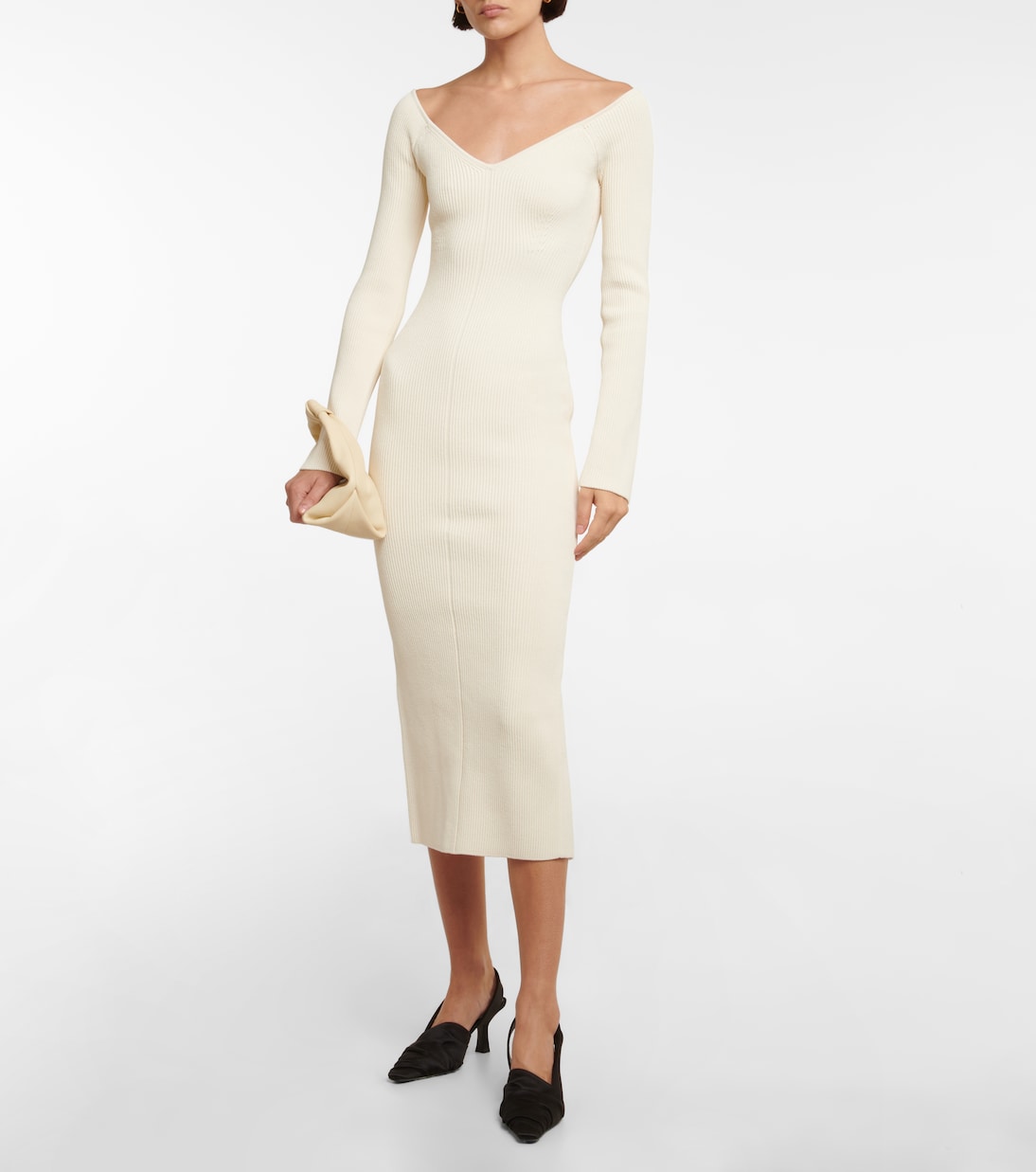 Robe midi Pia à encolure bardot | Khaite