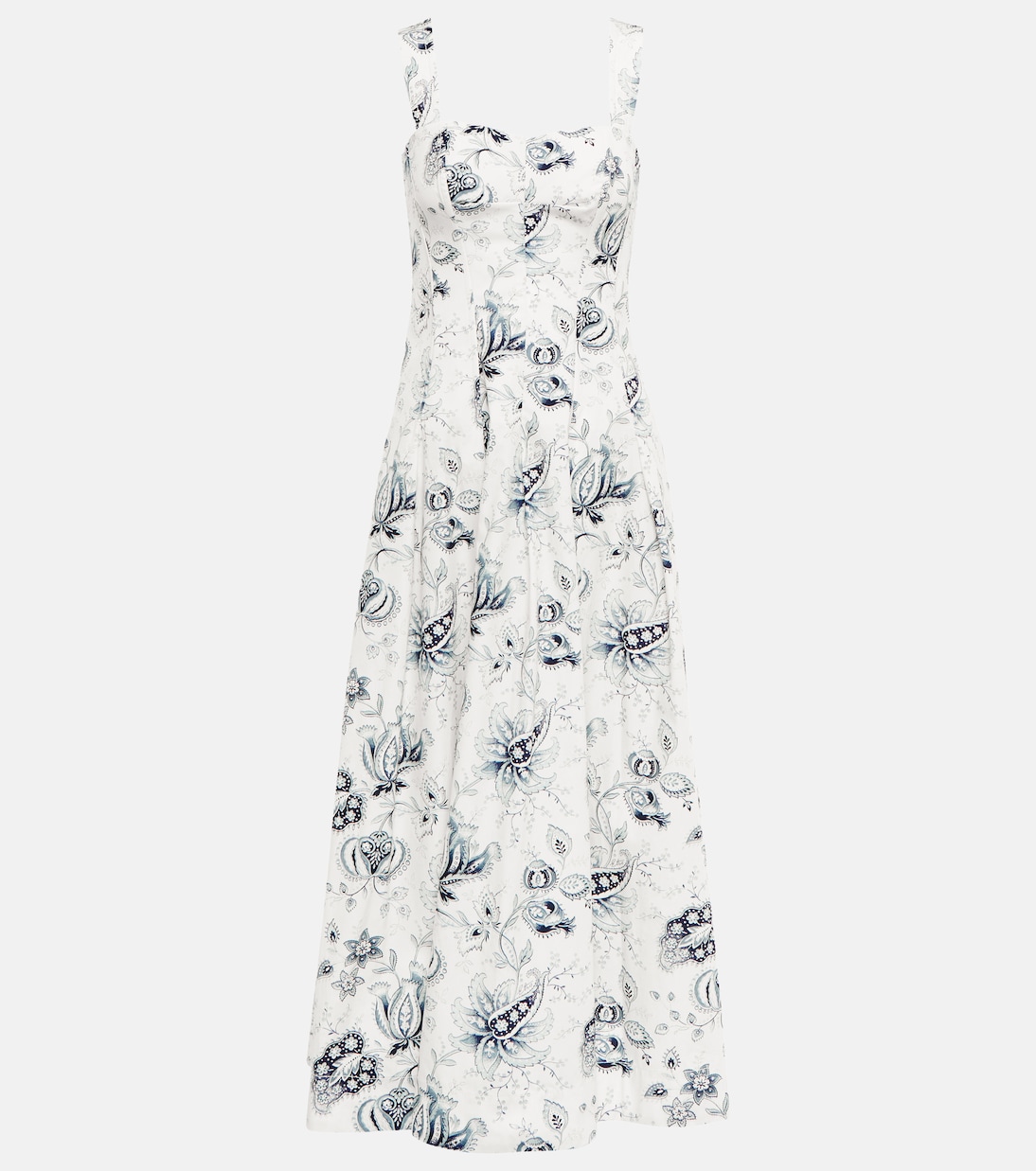 Floral paisley cotton midi dress | Etro