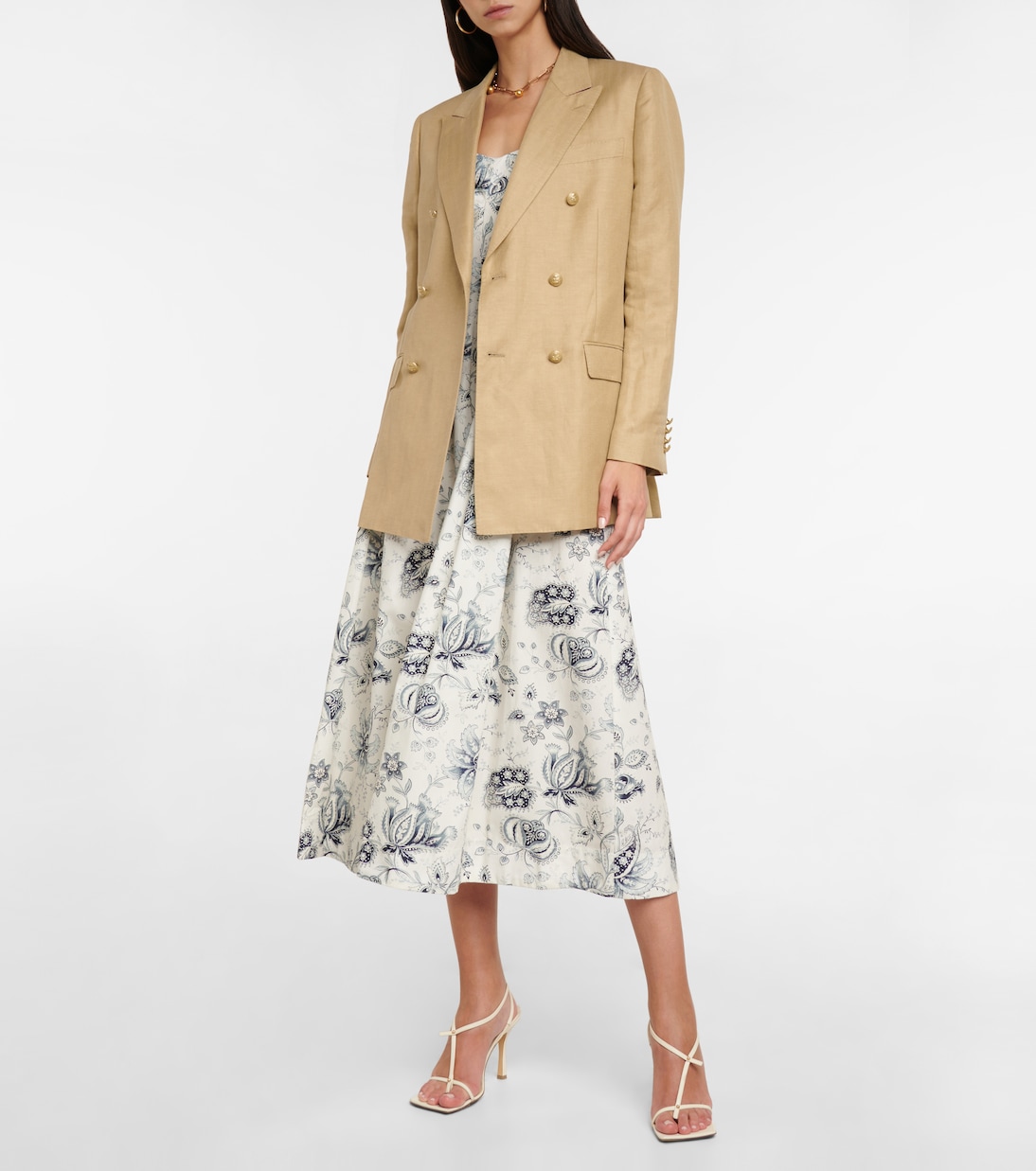 Floral paisley cotton midi dress | Etro