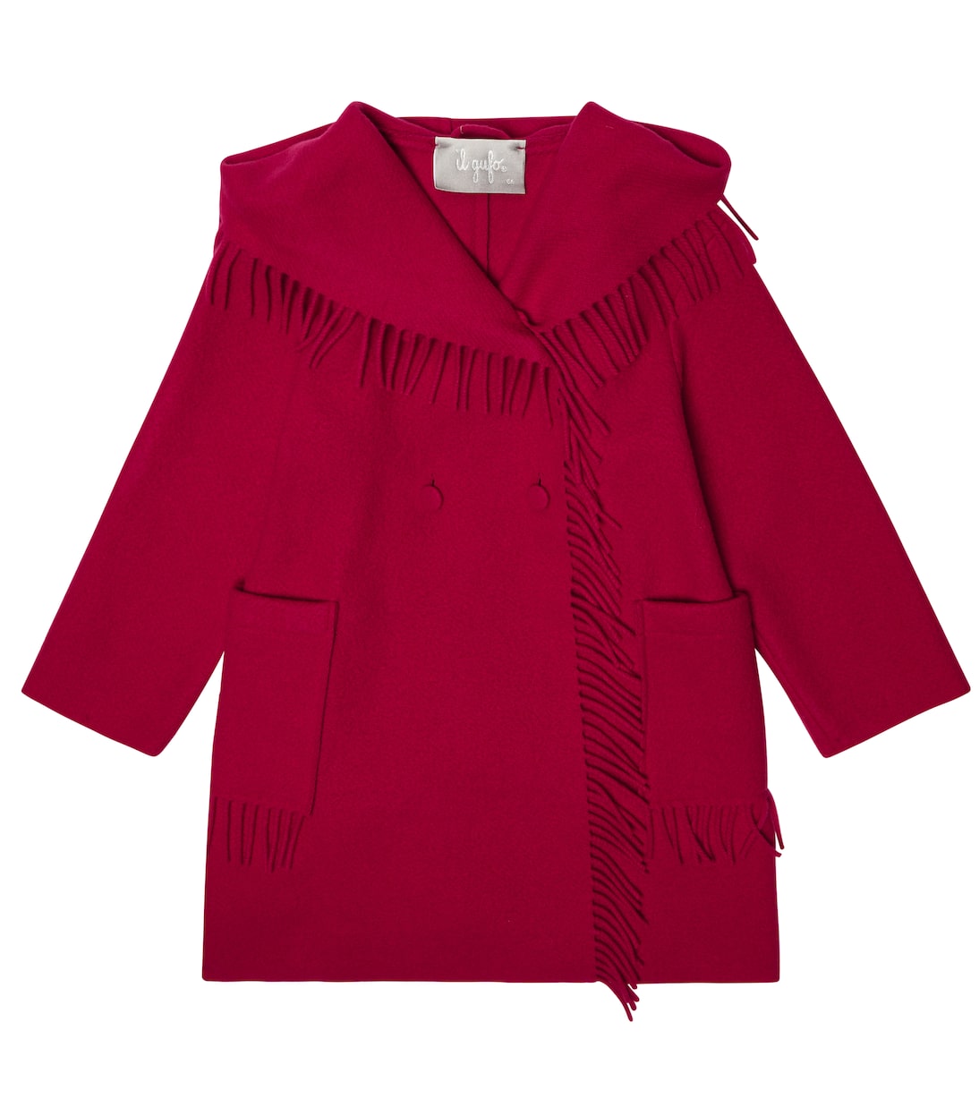 Cappotto in misto lana con frange | Il Gufo