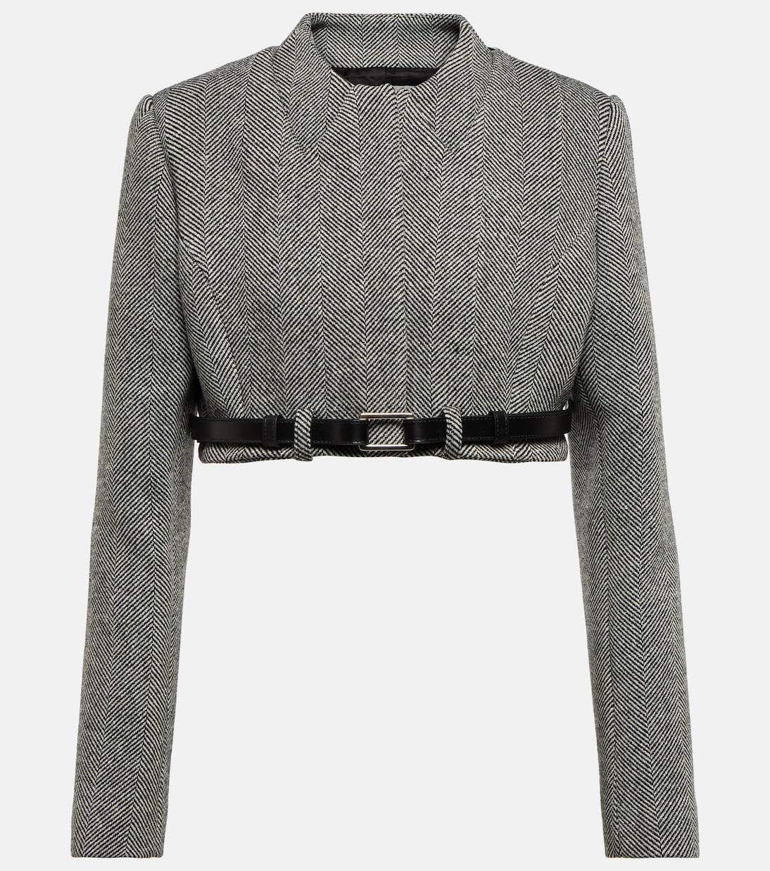 Trompe L’Oeil wool-blend cropped jacket | Coperni