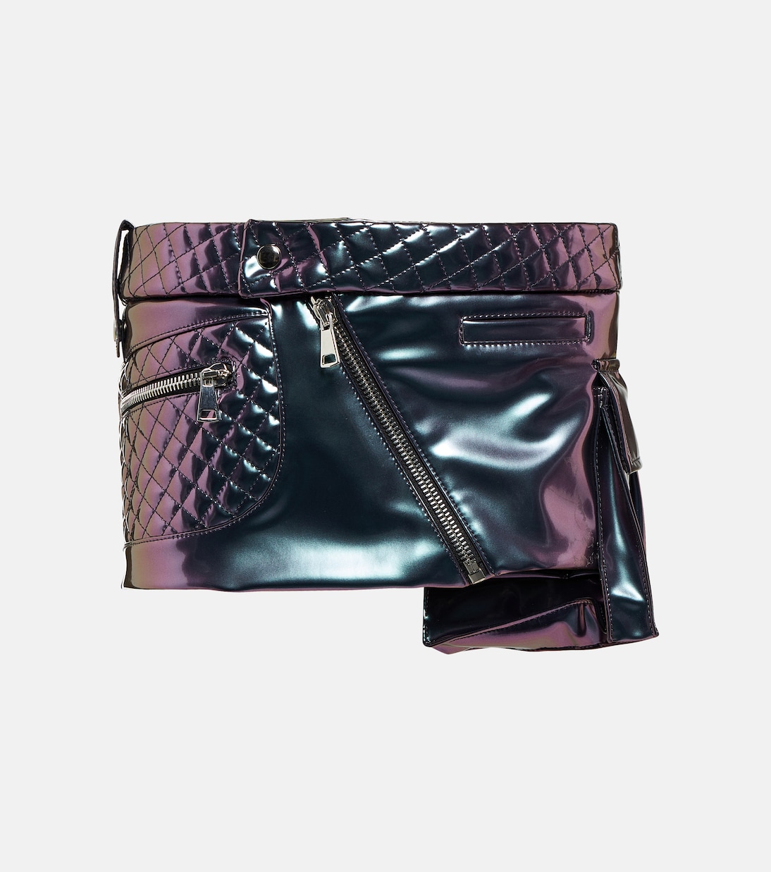 Metallic PVC miniskirt | LaQuan Smith
