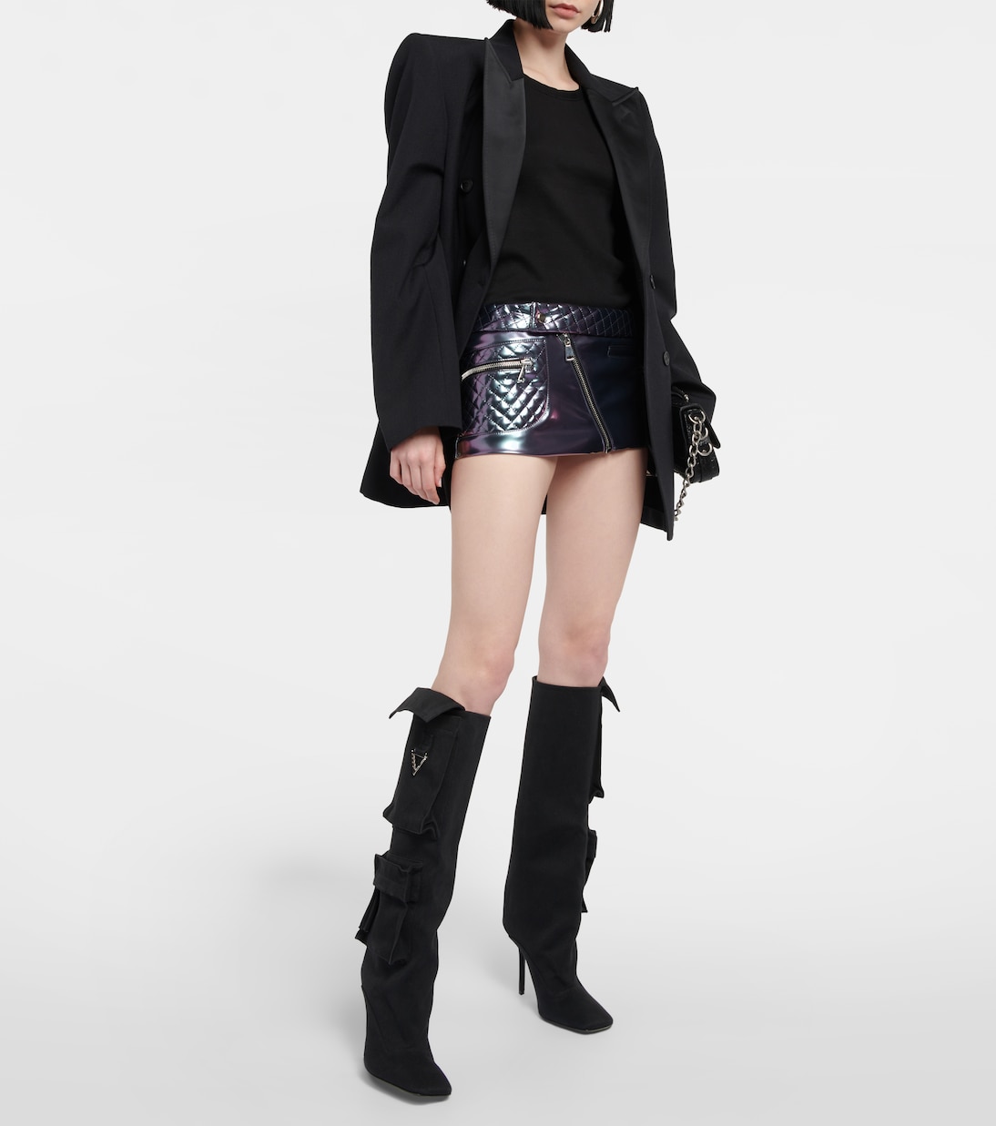 Metallic PVC miniskirt | LaQuan Smith