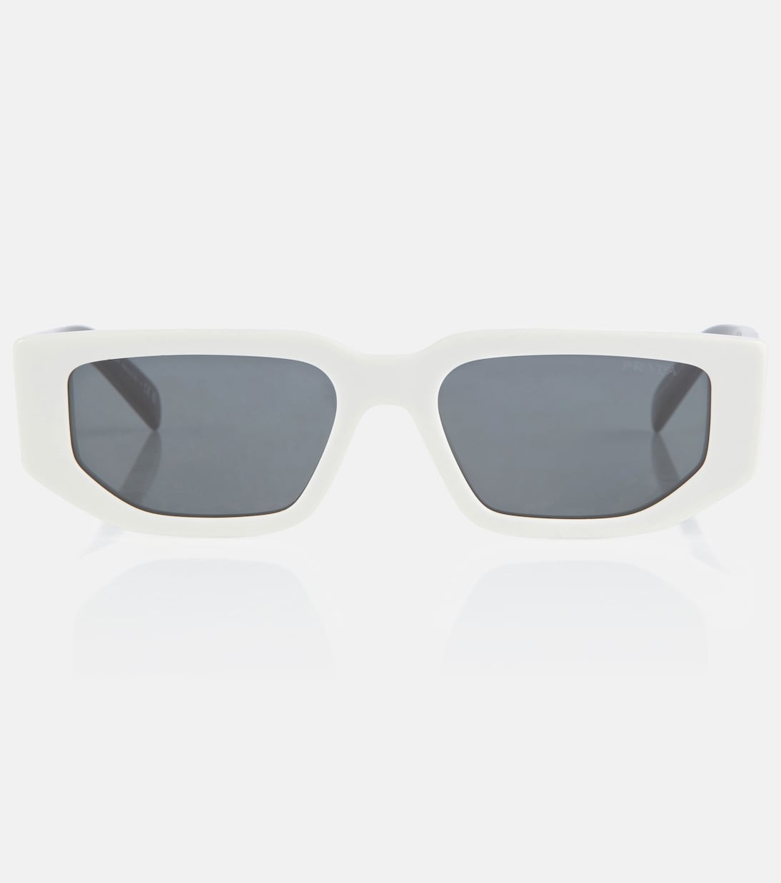 Prada white frame sunglasses sales