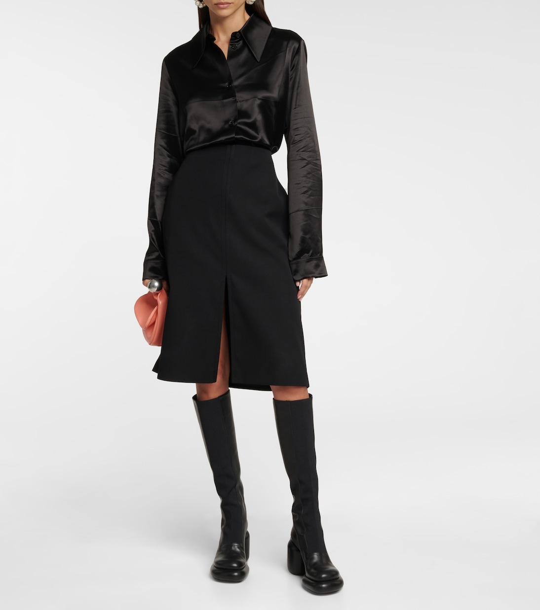 Falda midi de lana virgen | Jil Sander