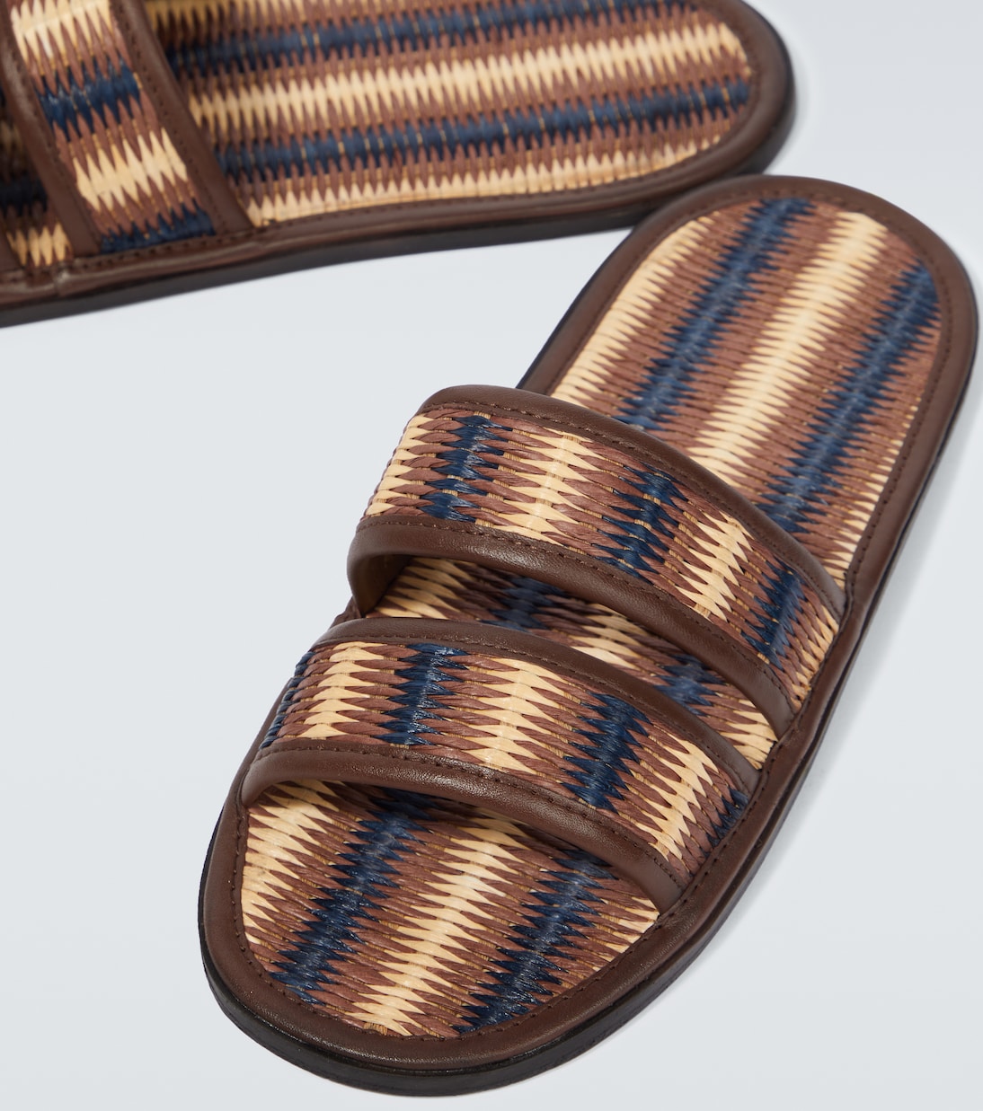 Duotone leather-trimmed slides | Bode