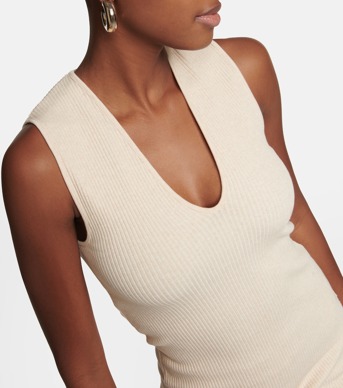 Top in misto cotone a coste | Vince