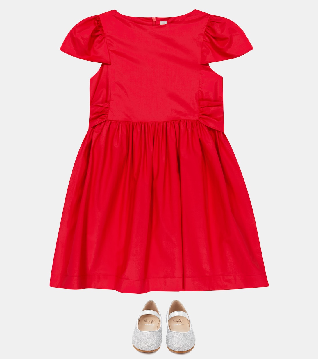 Bow-embellished cotton-sateen minidress | Il Gufo