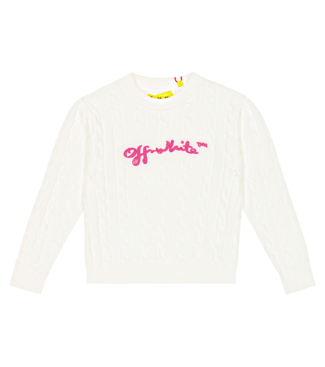 Pull intarsia en coton à logo | Off-White Kids