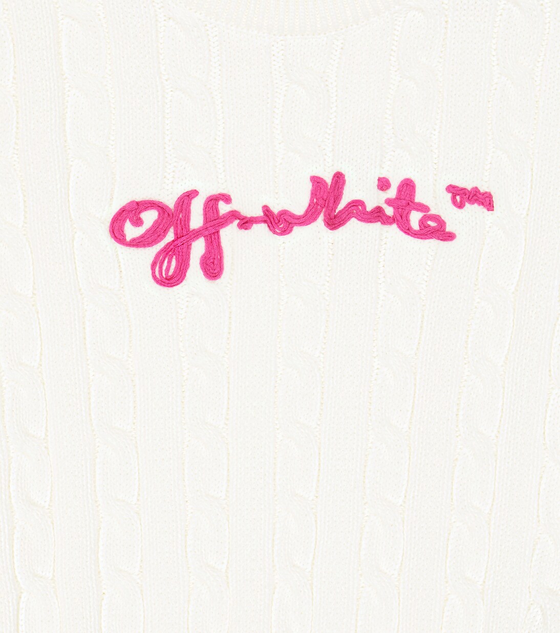 Pull intarsia en coton à logo | Off-White Kids