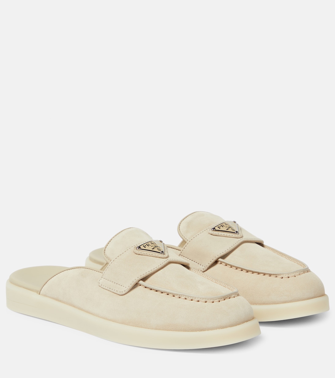 Mules Saint Tropez en daim | Prada