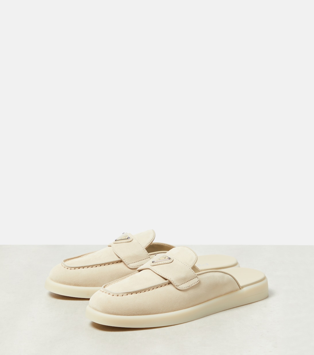 Mules Saint Tropez en daim | Prada