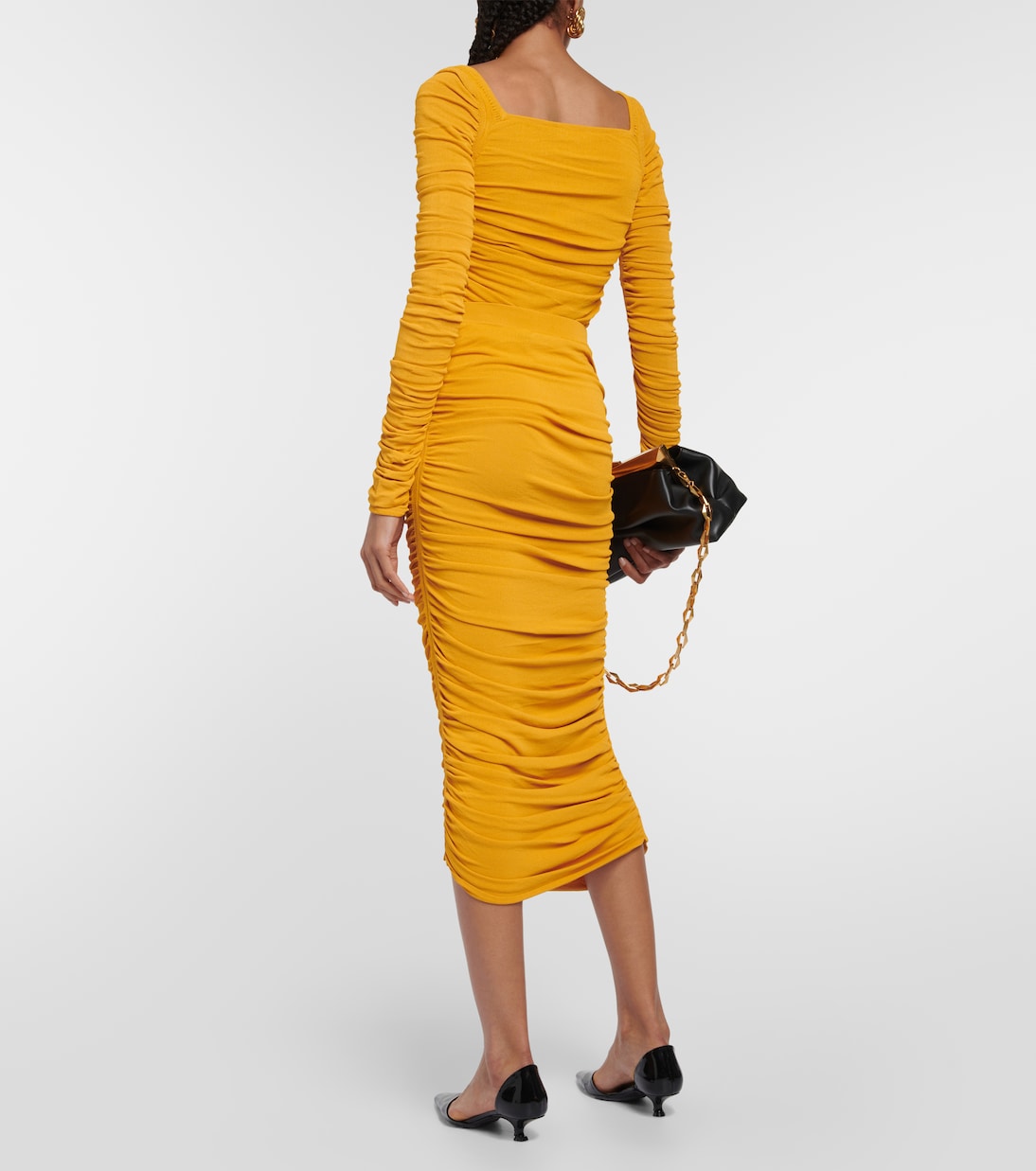 Gonna midi Chukwu in jersey con ruches | Altuzarra