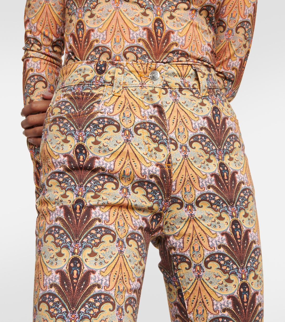 Jean évasé imprimé à taille haute | Etro