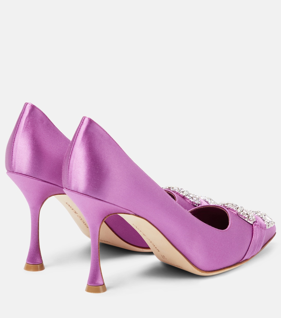 Maidapump embellished satin pumps in blue - Manolo Blahnik