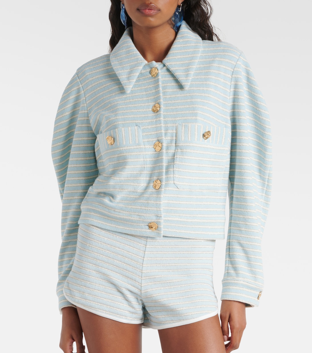 Veste rayée en coton mélangé | Nina Ricci