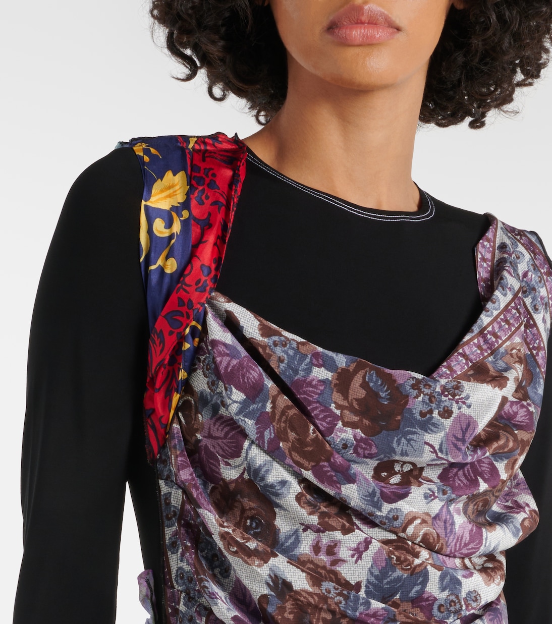 Silk Scarves draped jersey top | Marine Serre