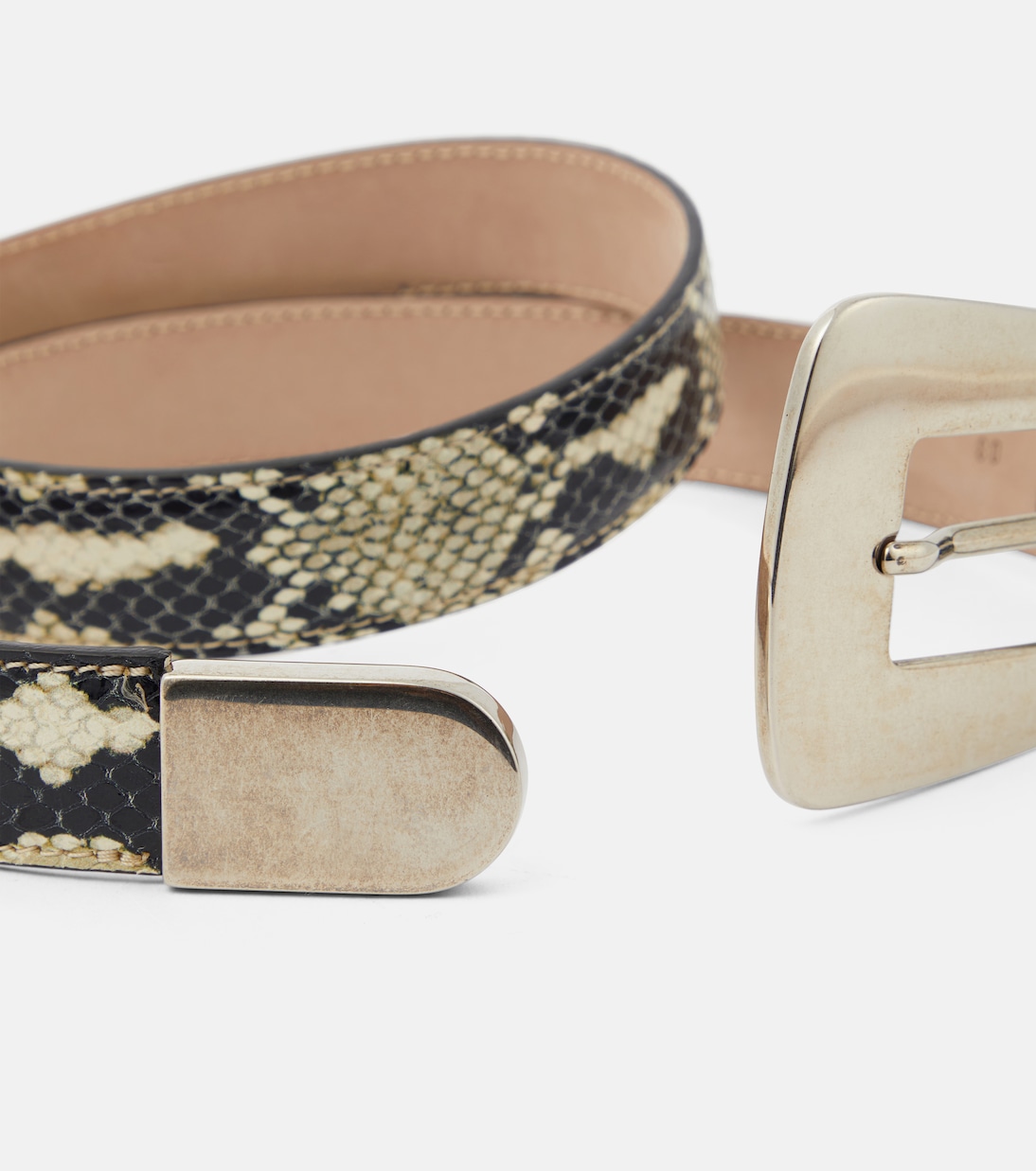 Lucca snake-effect leather belt | Khaite