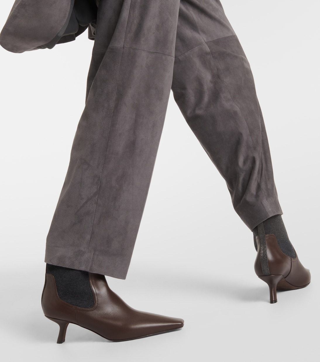 Verzierte Chelsea Boots aus Leder | Brunello Cucinelli
