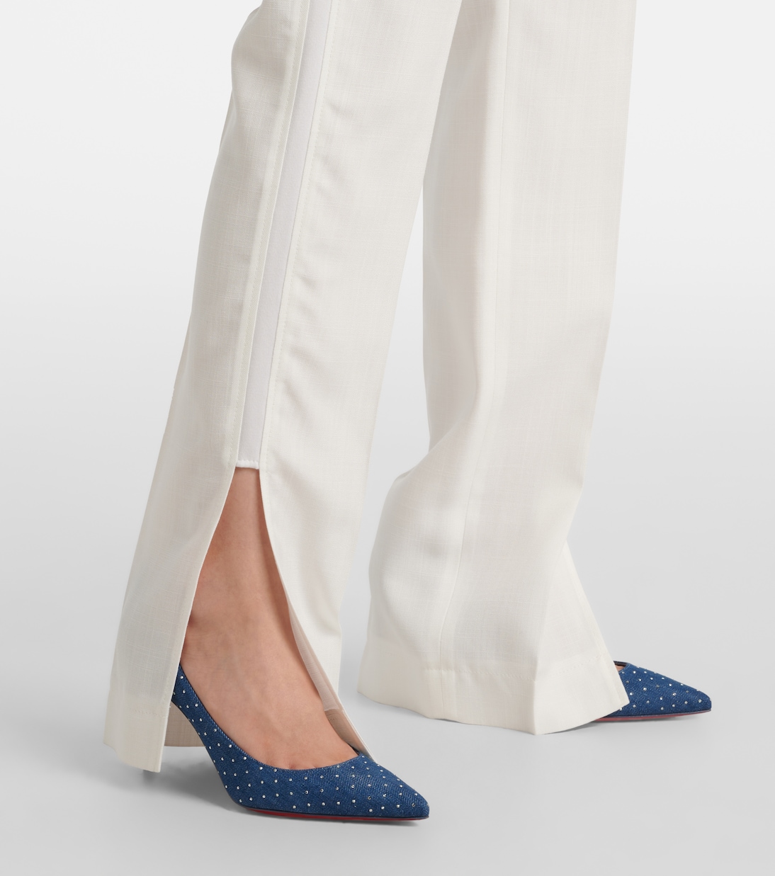 Escarpins Kate 85 en denim à ornements | Christian Louboutin