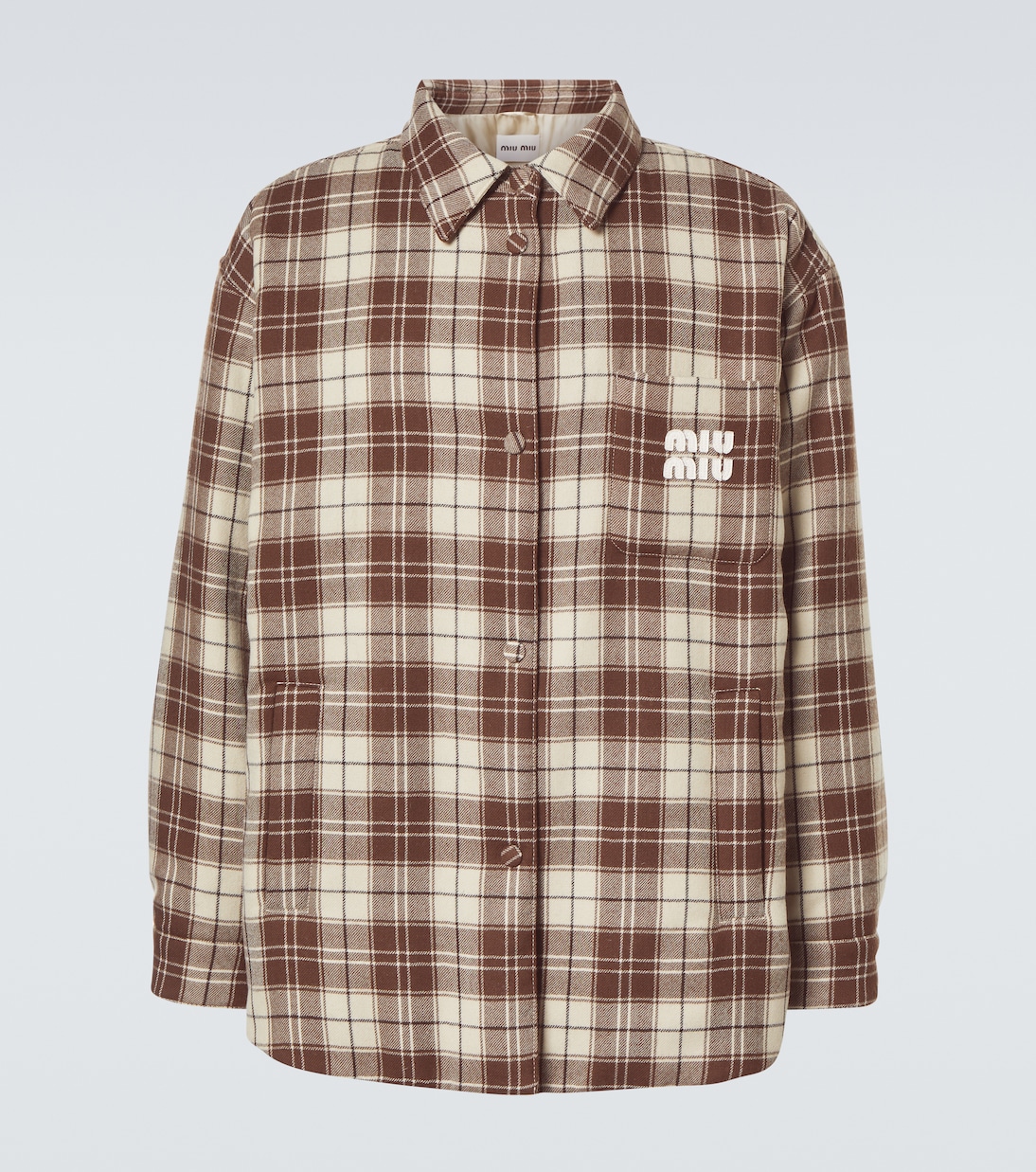 Checked virgin wool jacket | Miu Miu