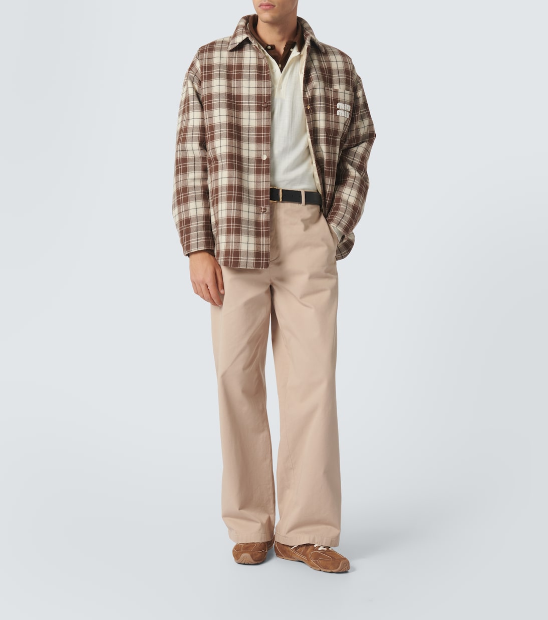 Checked virgin wool jacket | Miu Miu