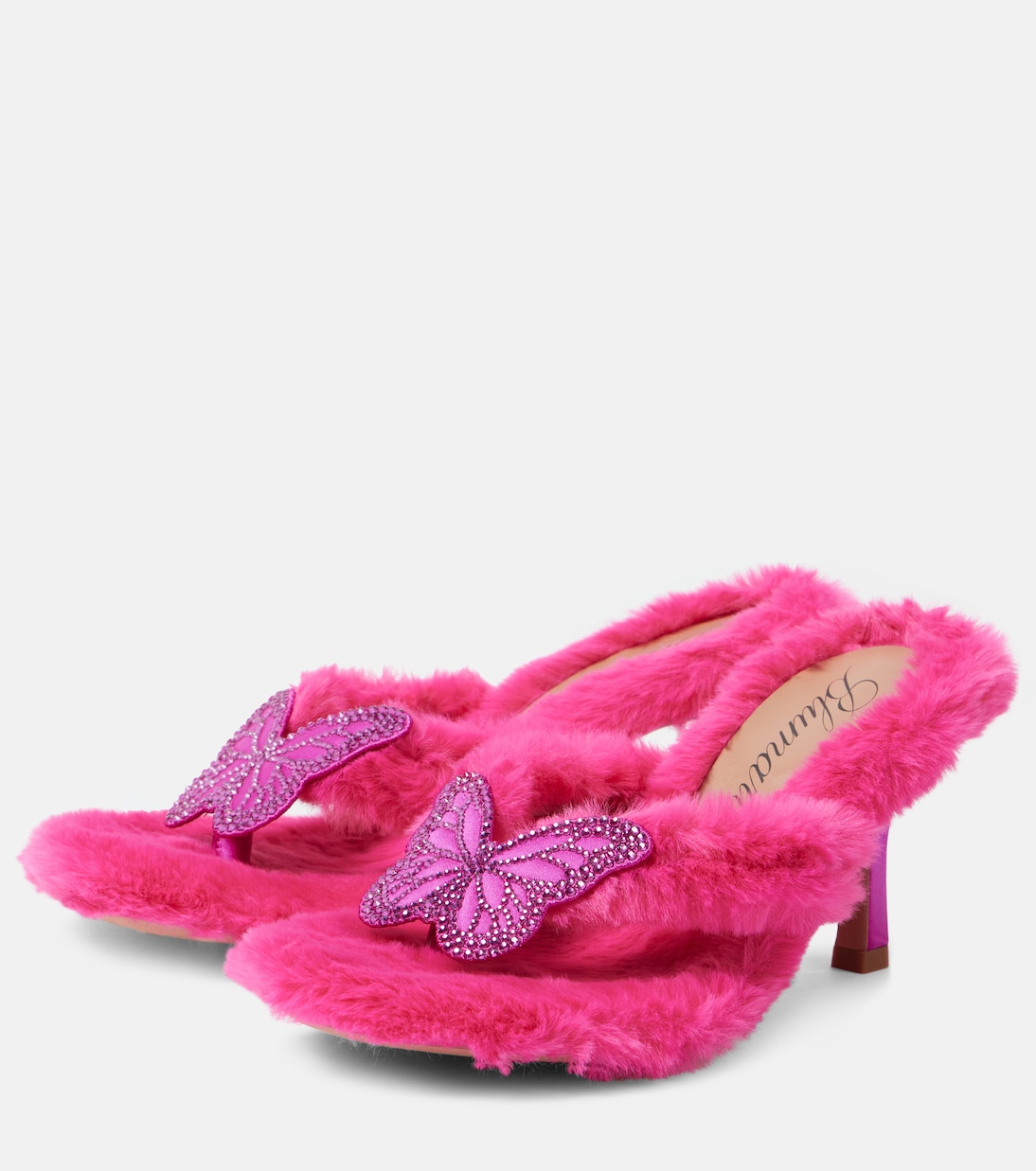 Butterfly 75 faux fur sandals | Blumarine