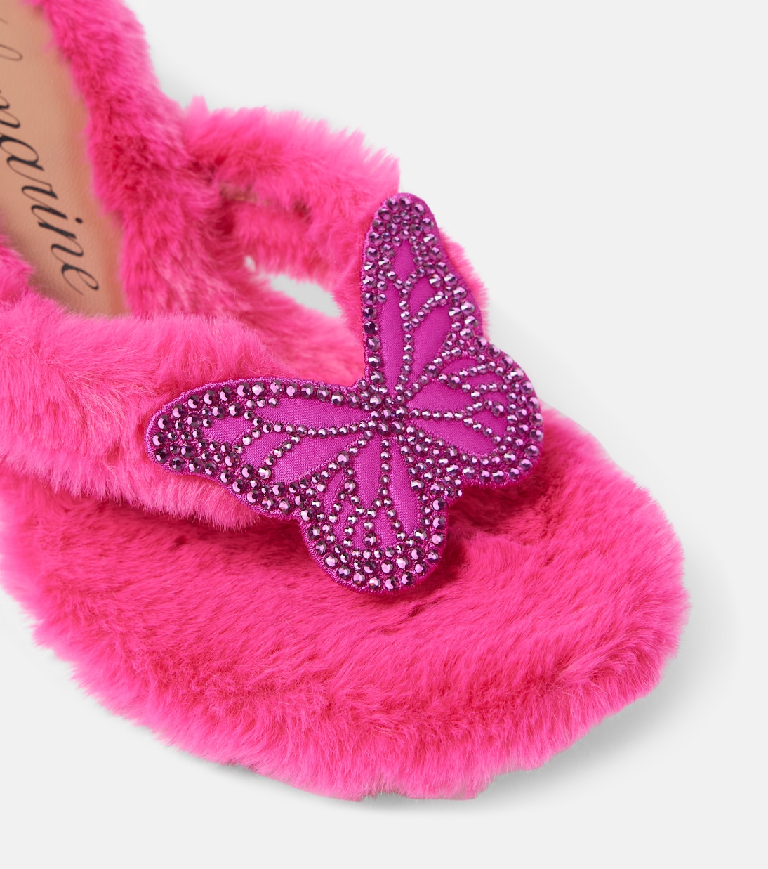 Butterfly 75 faux fur sandals | Blumarine