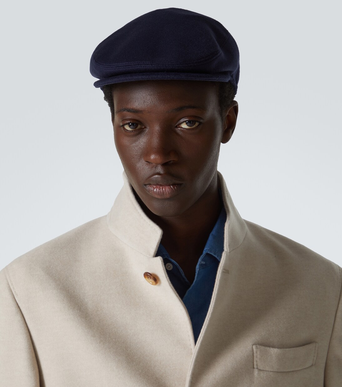 Vincenzo wool flat cap in blue Borsalino Mytheresa