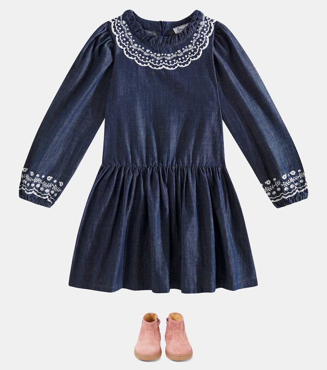 Robe brodée en jean | Tartine et Chocolat